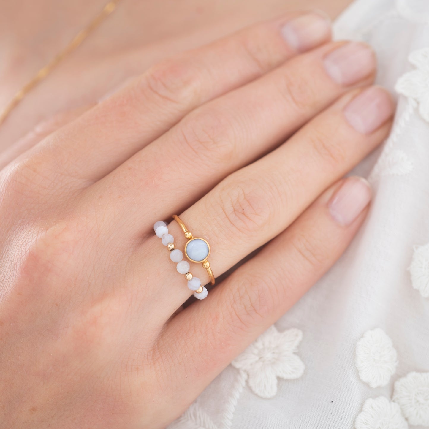 A Beautiful Story - sormus - Blue Lace Agate